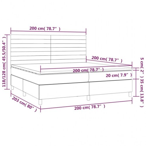 Kontinentalseng med LED-lys 200×200 cm - fløjl, lyserød