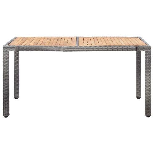 Spisebordssæt til haven 7 dele med hynder polyrattan grå
