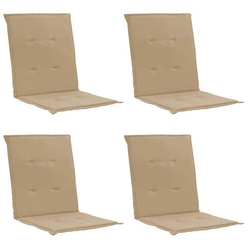 Stolehynde m. lav ryg 4 stk. 100x50x3 cm oxfordstof beige