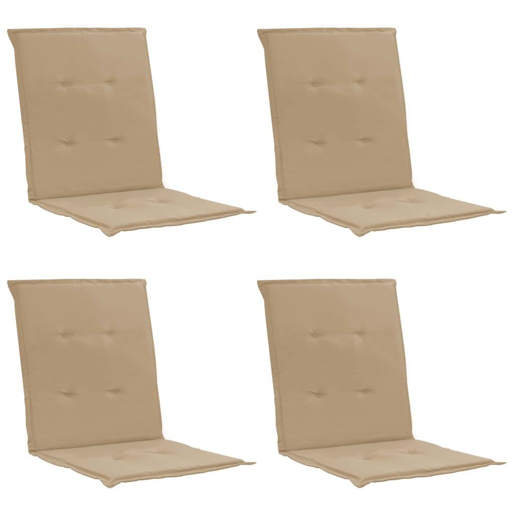 Stolehynde m. lav ryg 4 stk. 100x50x3 cm oxfordstof beige