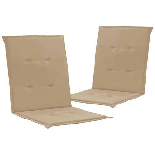 Stolehynde m. lav ryg 2 stk. 100x50x3 cm oxfordstof beige