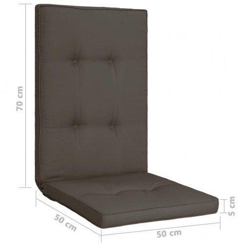 Hynder til havestol 2 stk. 120x50x5 cm antracitgrå