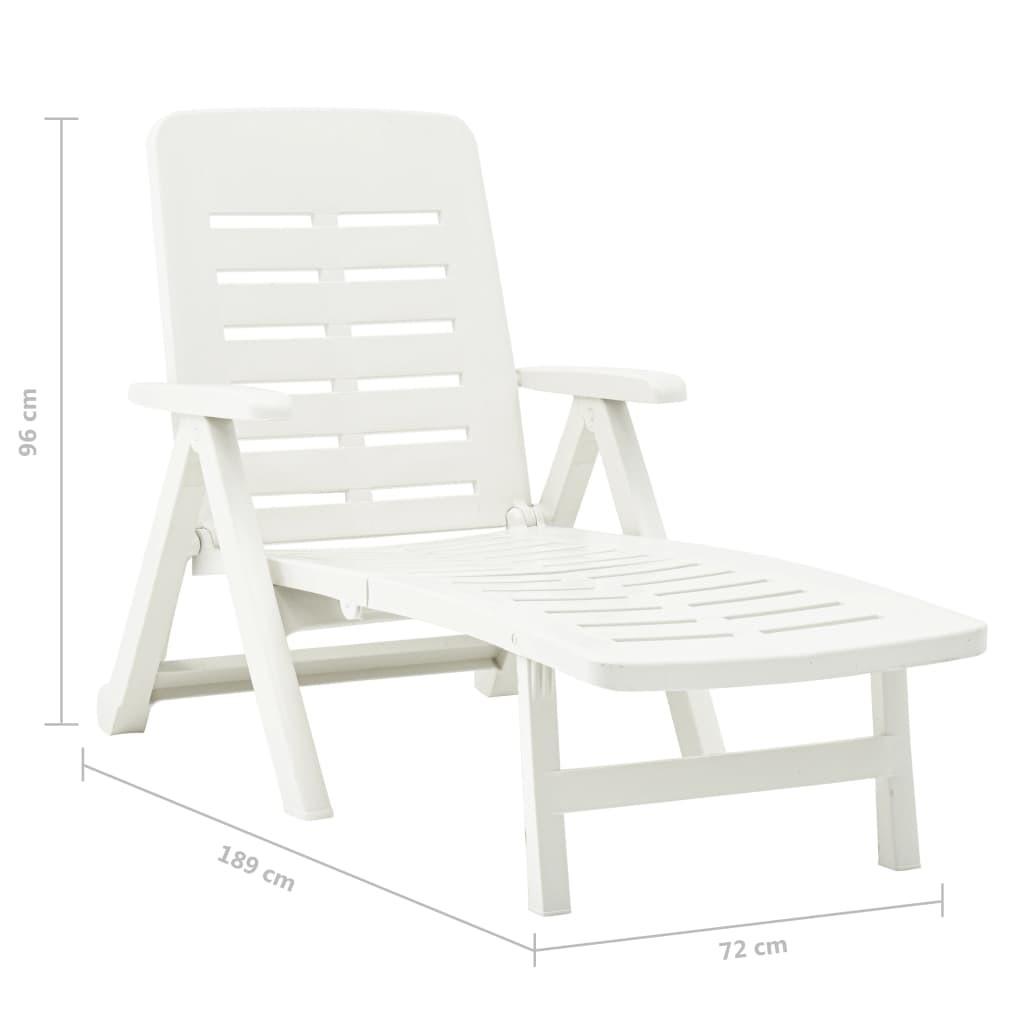 Foldbar liggestol plastik hvid