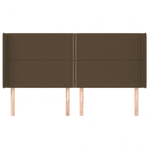 Kontinentalseng med LED-lys 180×200 cm - stof, mørkebrun