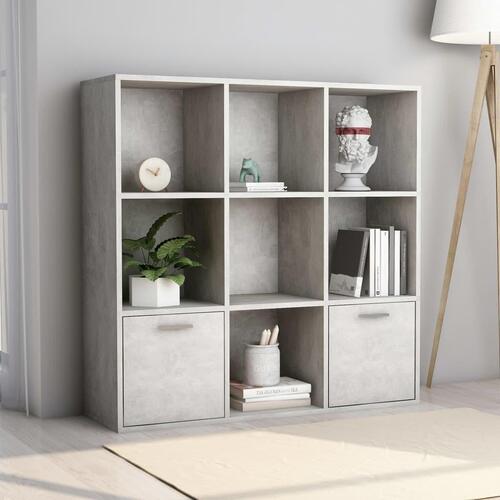 Bogreol 98x30x98 cm spånplade betongrå