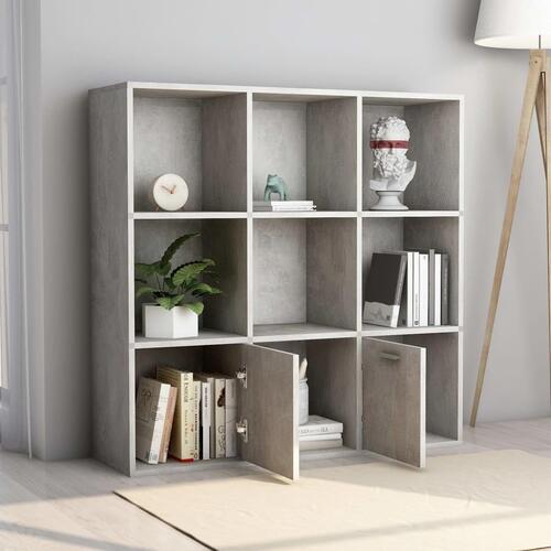 Bogreol 98x30x98 cm spånplade betongrå