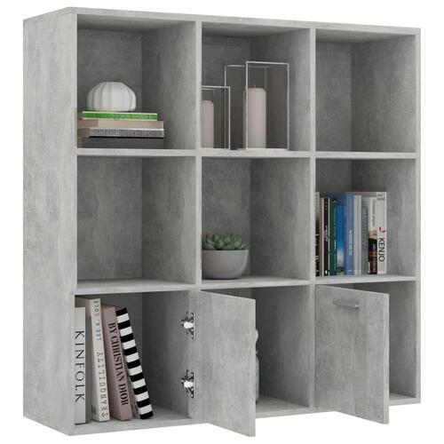 Bogreol 98x30x98 cm spånplade betongrå