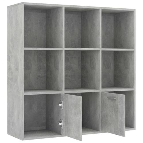 Bogreol 98x30x98 cm spånplade betongrå