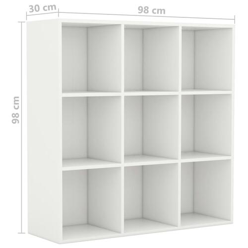 Bogreol 98x29x97,5 cm konstrueret træ hvid