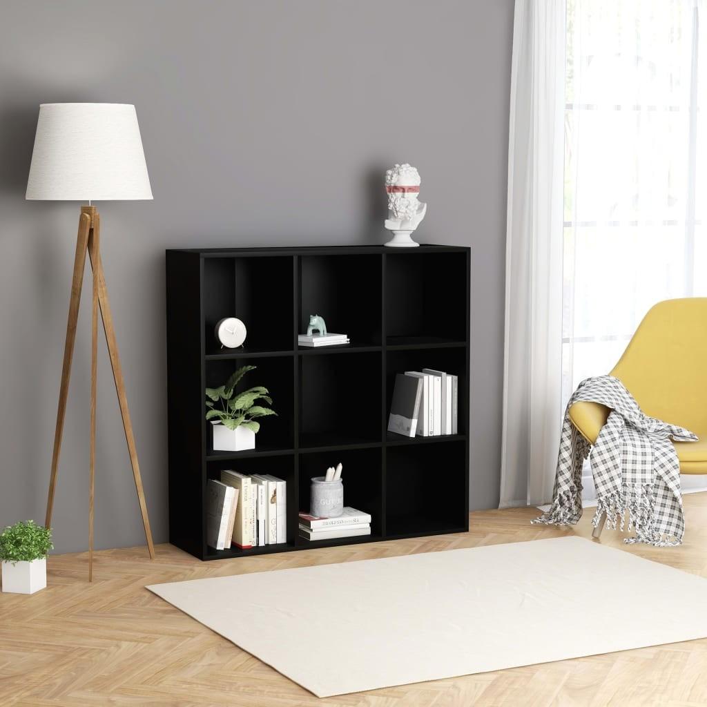 Bogreol 98x29x97,5 cm konstrueret træ sort