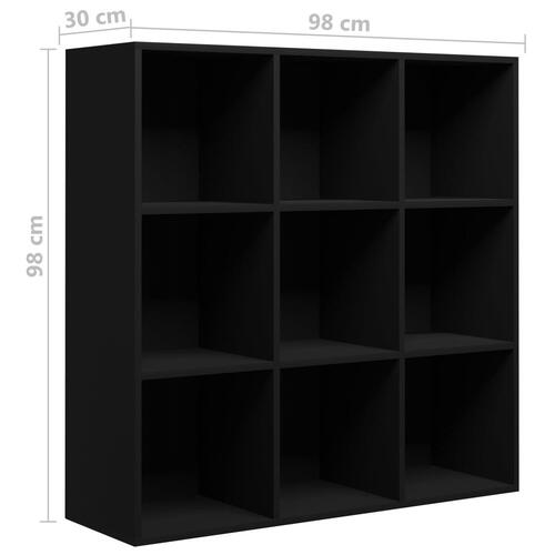 Bogreol 98x29x97,5 cm konstrueret træ sort