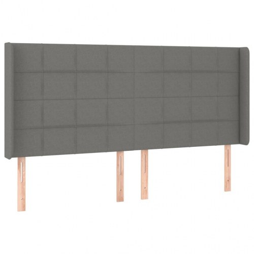 Kontinentalseng med LED-lys 200x200 cm - stof, mørkegrå