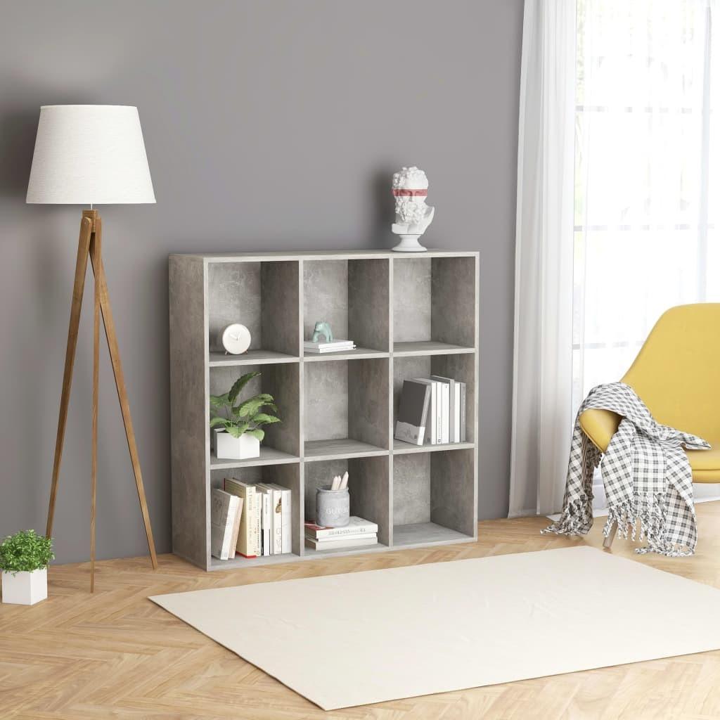 Bogreol 98x29x97,5 cm konstrueret træ betongrå