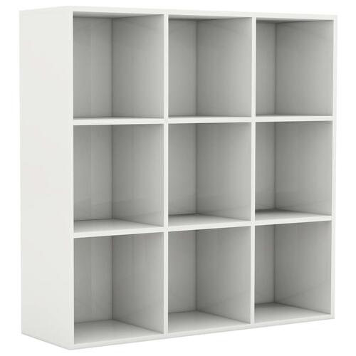 Bogreol 98x29x97,5 cm konstrueret træ hvid højglans