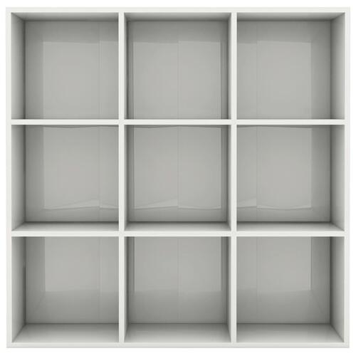 Bogreol 98x29x97,5 cm konstrueret træ hvid højglans