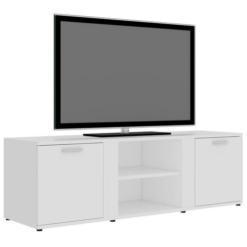 Tv-bord 120x34x37 cm konstrueret træ hvid
