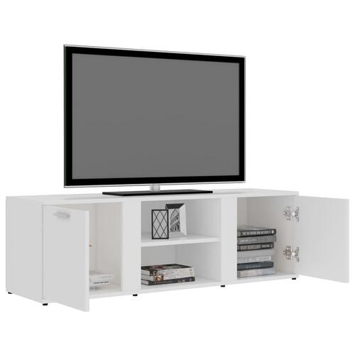 Tv-bord 120x34x37 cm konstrueret træ hvid