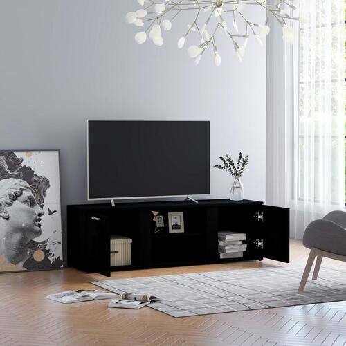 Tv-bord 120x34x37 cm konstrueret træ sort