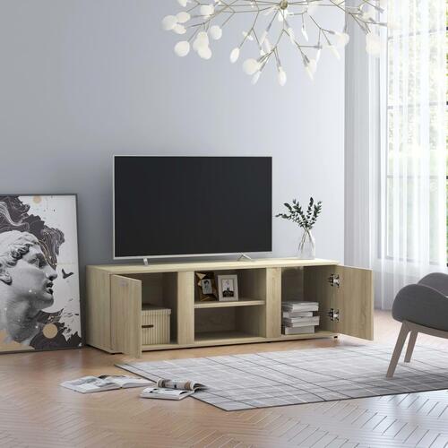 Tv-bord 120x34x37 cm konstrueret træ sonoma-eg