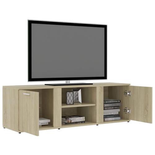 Tv-bord 120x34x37 cm konstrueret træ sonoma-eg