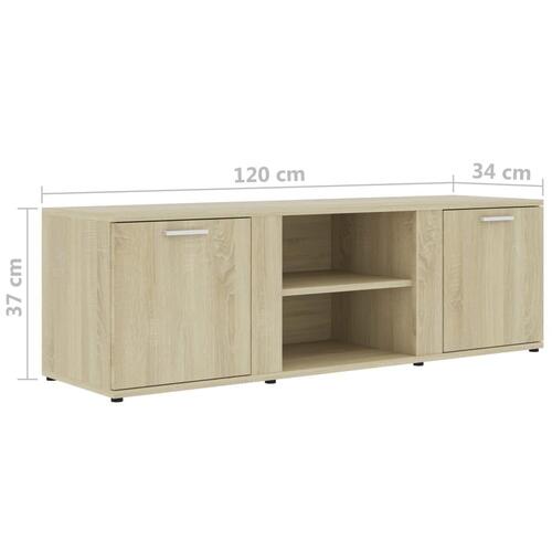 Tv-bord 120x34x37 cm konstrueret træ sonoma-eg