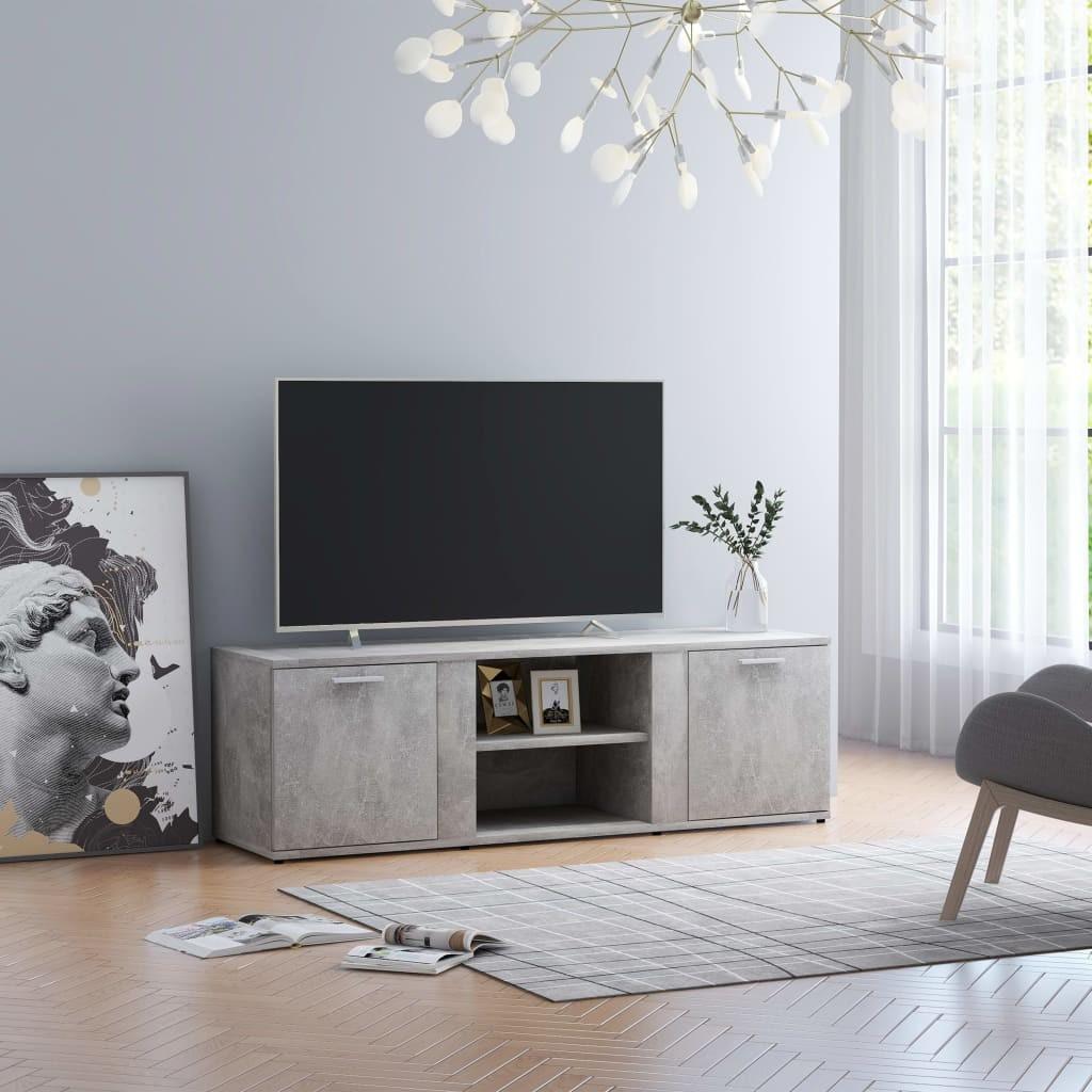 Tv-bord 120x34x37 cm konstrueret træ betongrå