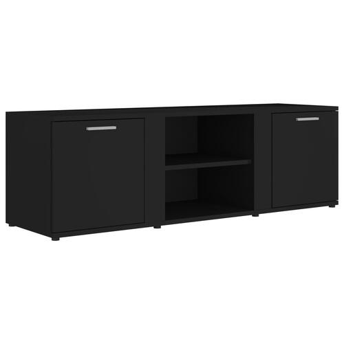 Tv-bord 120x34x37 cm konstrueret træ sort højglans