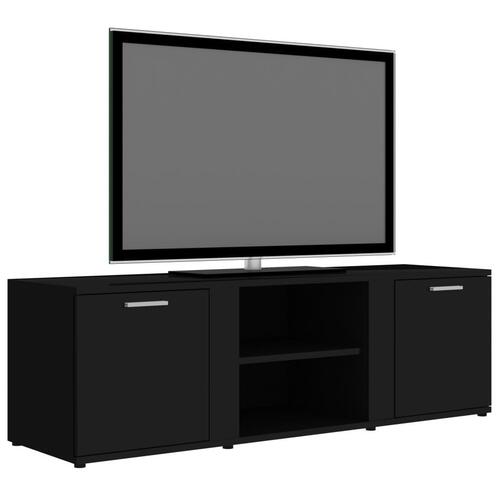 Tv-bord 120x34x37 cm konstrueret træ sort højglans