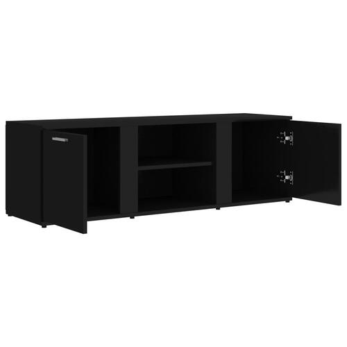 Tv-bord 120x34x37 cm konstrueret træ sort højglans