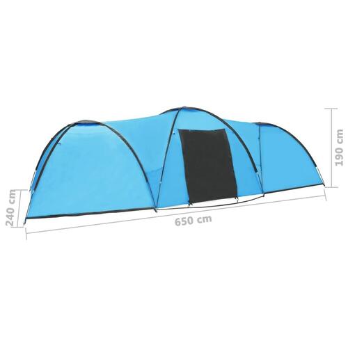 Iglotelt 650x240x190 cm 8 personer blå