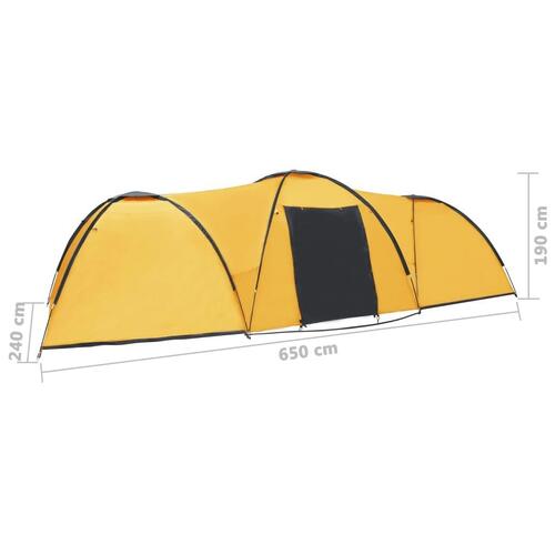 Iglotelt 650x240x190 cm 8 personer gul