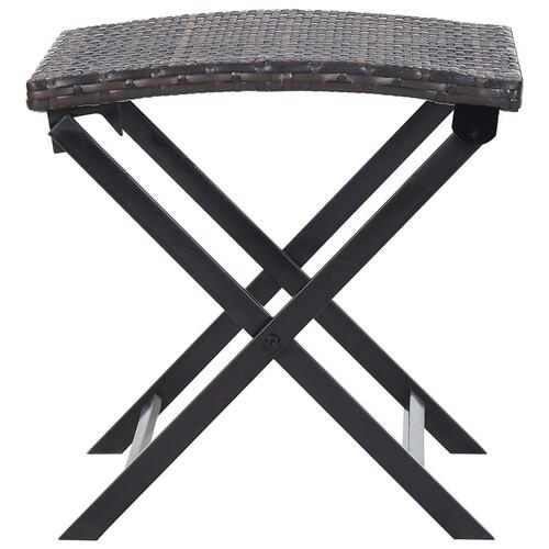 Foldbar skammel polyrattan brun