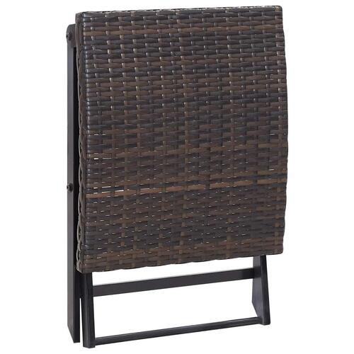 Foldbar skammel polyrattan brun