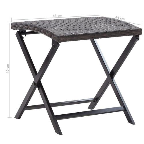 Foldbar skammel polyrattan brun