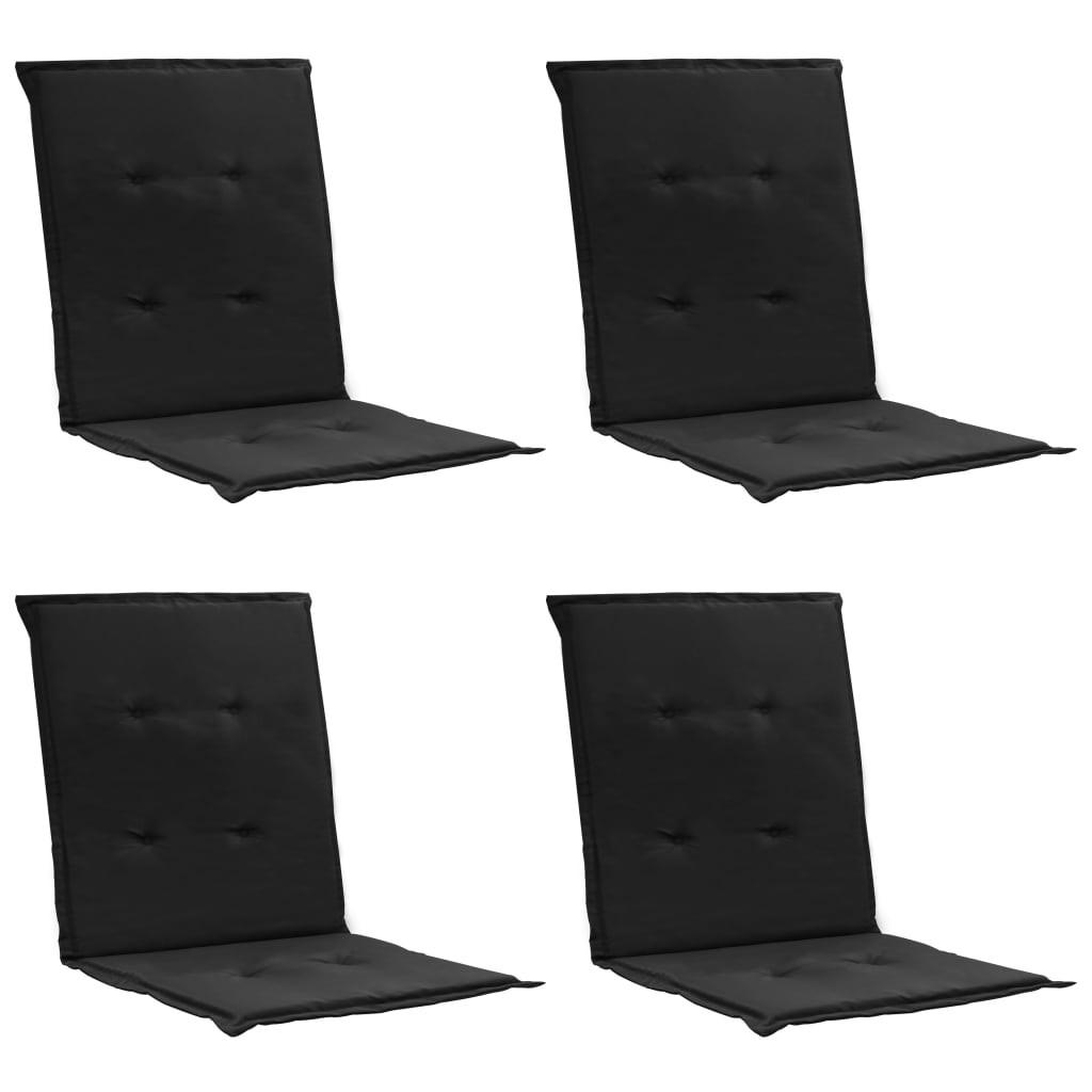 Stolehynde m. lav ryg 4 stk. 100x50x3 cm oxfordstof sort