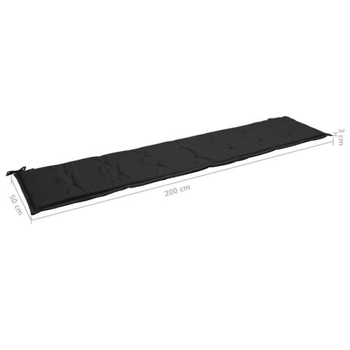 Hynde til havebænk 200x50x3 cm oxfordstof sort