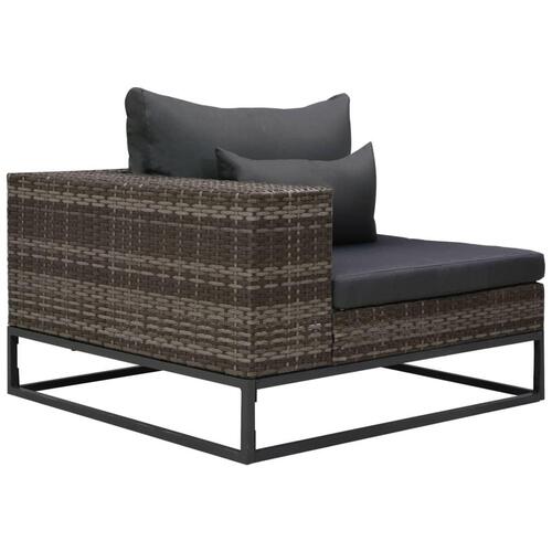 Havesofasæt 2 dele med hynder polyrattan grå
