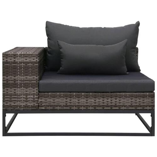 Havesofasæt 2 dele med hynder polyrattan grå