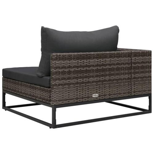 Havesofasæt 2 dele med hynder polyrattan grå