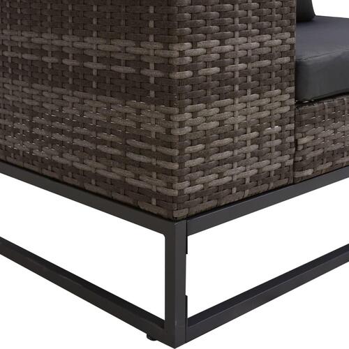 Havesofasæt 2 dele med hynder polyrattan grå