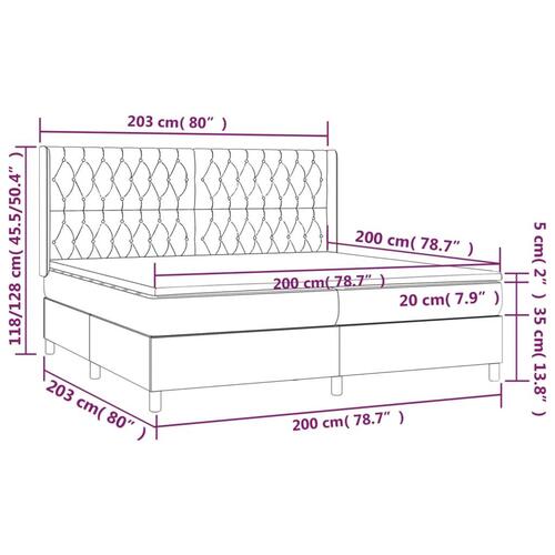 Kontinentalseng med LED-lys 200x200 cm stof sort