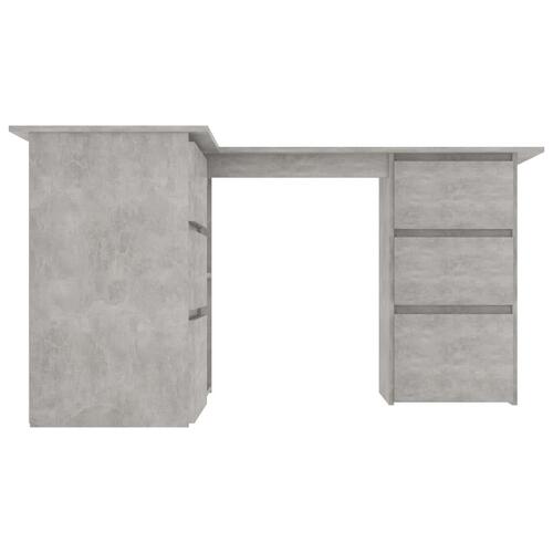Skrivebord til hjørne 145x100x76 cm konstrueret træ betongrå