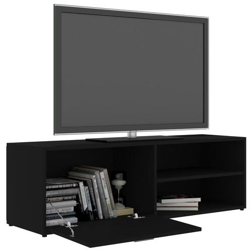 Tv-bord 120x34x37 cm konstrueret træ sort
