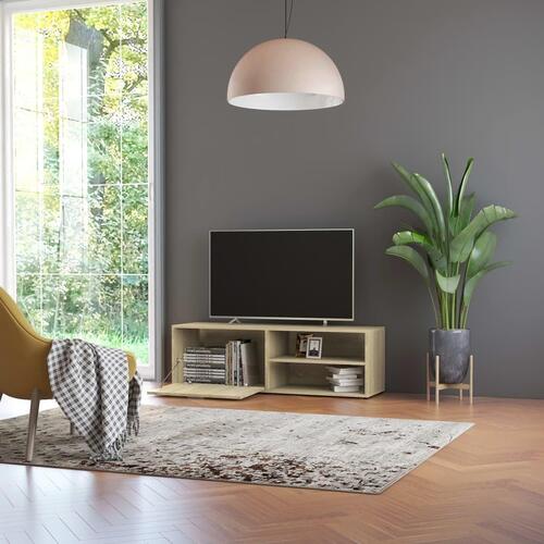 Tv-bord 120x34x37 cm konstrueret træ sonoma-eg