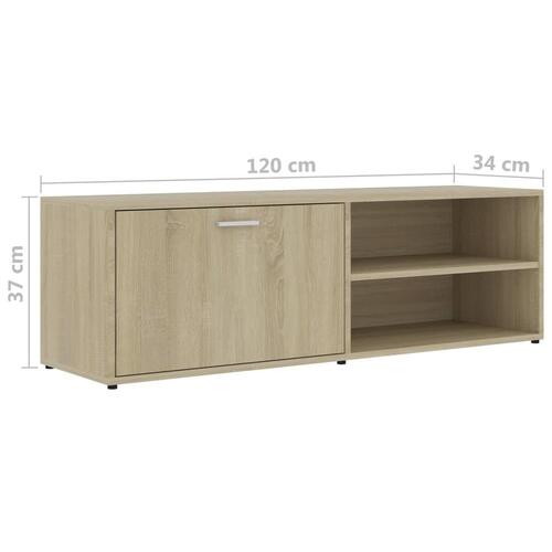 Tv-bord 120x34x37 cm konstrueret træ sonoma-eg