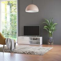 Tv-bord 120x34x37 cm konstrueret træ hvid højglans