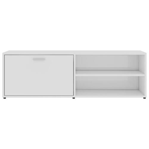 Tv-bord 120x34x37 cm konstrueret træ hvid højglans