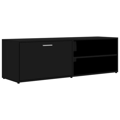 Tv-bord 120x34x37 cm konstrueret træ sort højglans