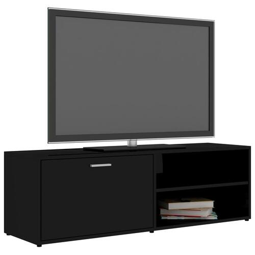 Tv-bord 120x34x37 cm konstrueret træ sort højglans