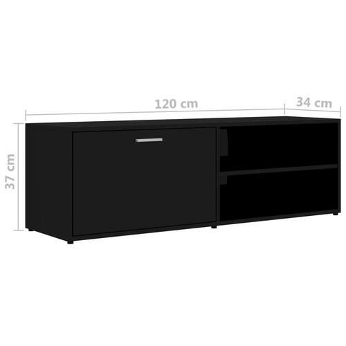 Tv-bord 120x34x37 cm konstrueret træ sort højglans